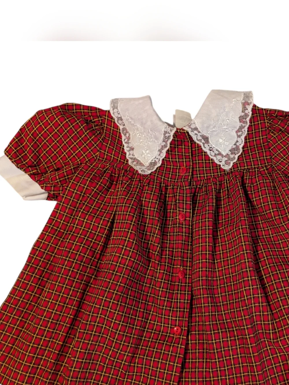 90s Vintage‎ Vintage Diane Von Furstenberg plaid Lace outfit Dress Girls Size 5